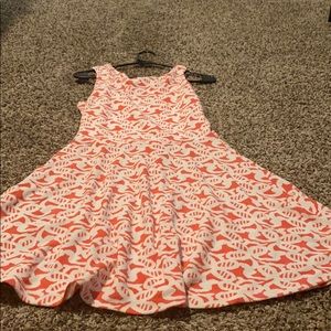 Orange patterned skater dress